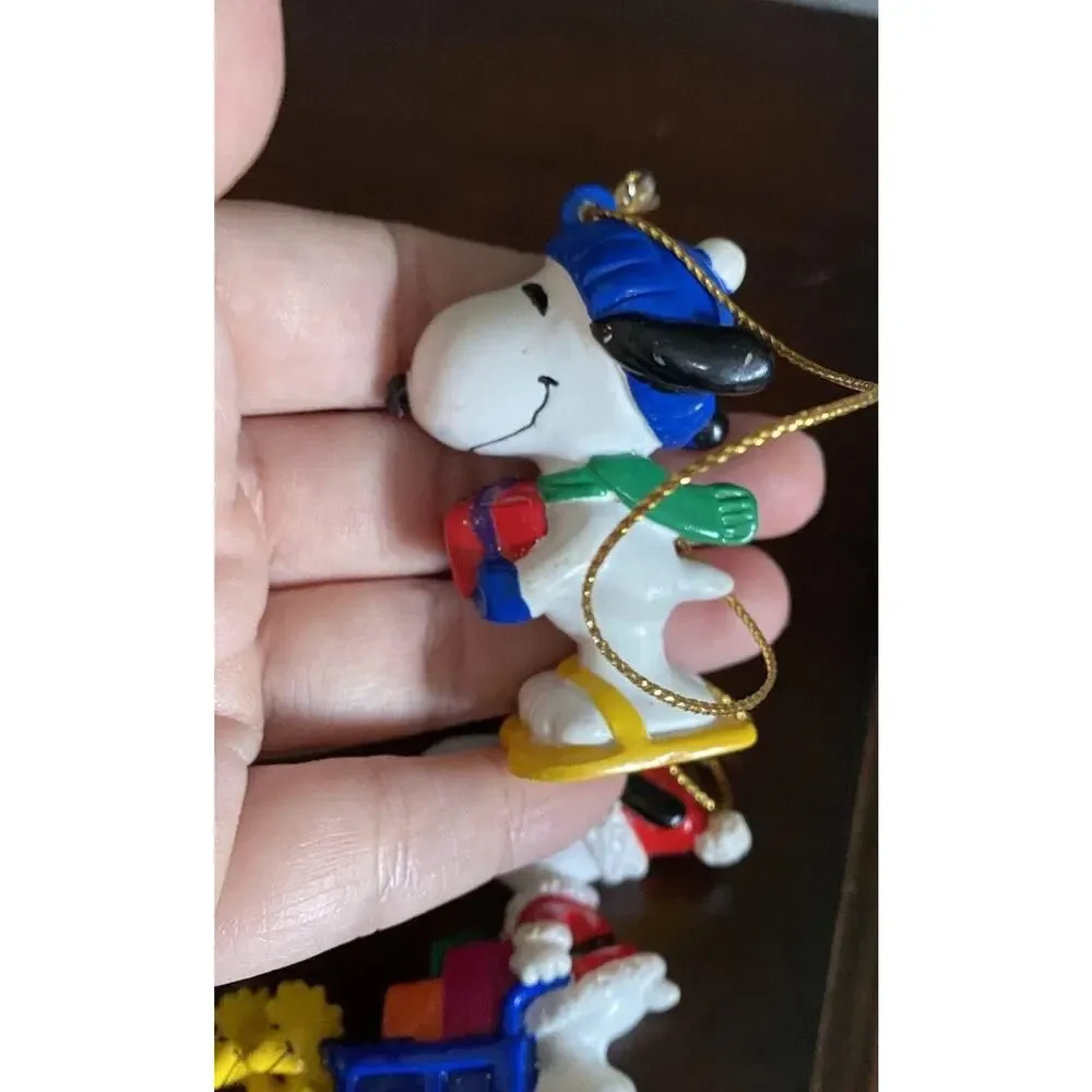 Peanuts Snoopy Ornament Whitmans Christmas Lot Santa Gift Box Figurine Vtg 80s
